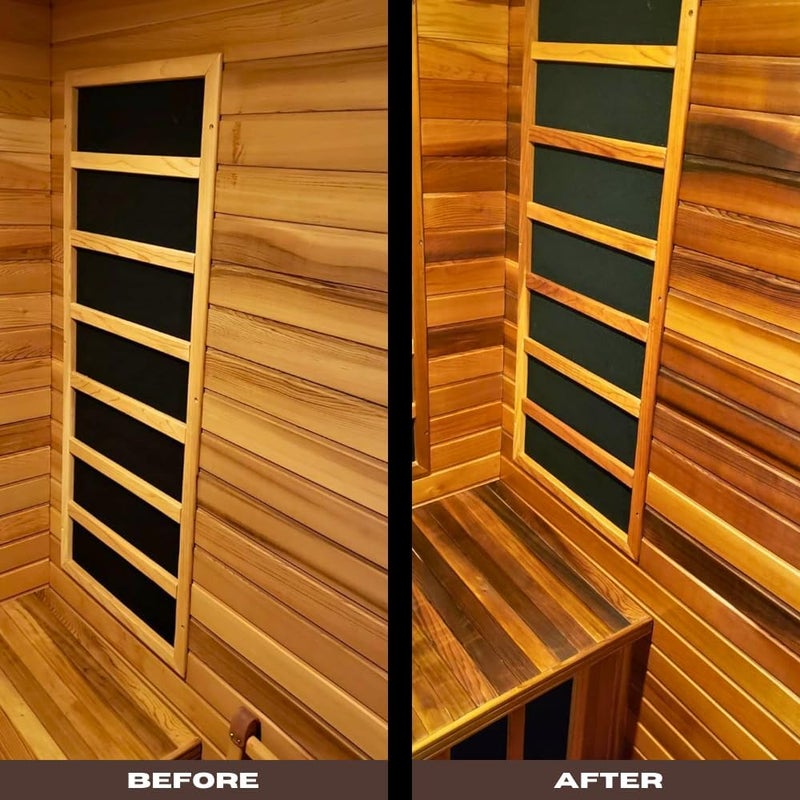 Sauna Shield زيت خشب الساونا - 1 لتر (33.8 أونصة سائلة) | حماية عميقة وتغذية لخشب الساونا | خالي من المذيبات، بدون رائحة، يغطي أكثر من 100 قدم مربع | للسونا التقليدية والأشعة تحت الحمراء - Image 2